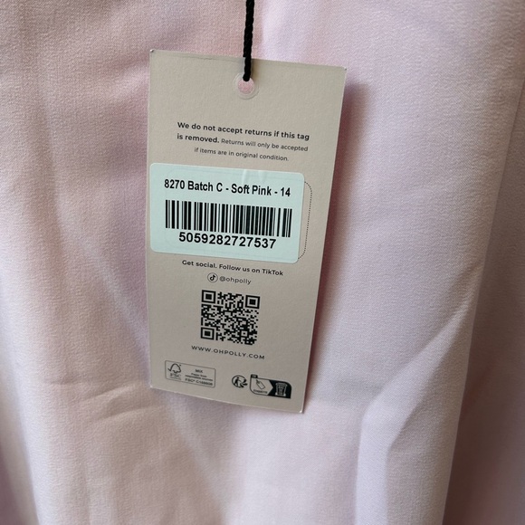 NWT Oh Polly Cressida Light Pink Mini Dress Size US 10 - Picture 4 of 6